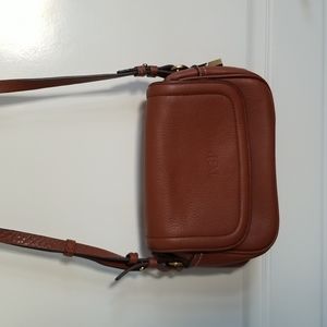 J. Crew Leather Signet Crossbody English Chestnut